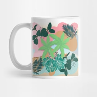 Modern Tropical Foliage Pink Mint Creative design Mug